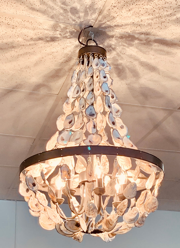 Hand Crafted Oyster Shell Chandelier