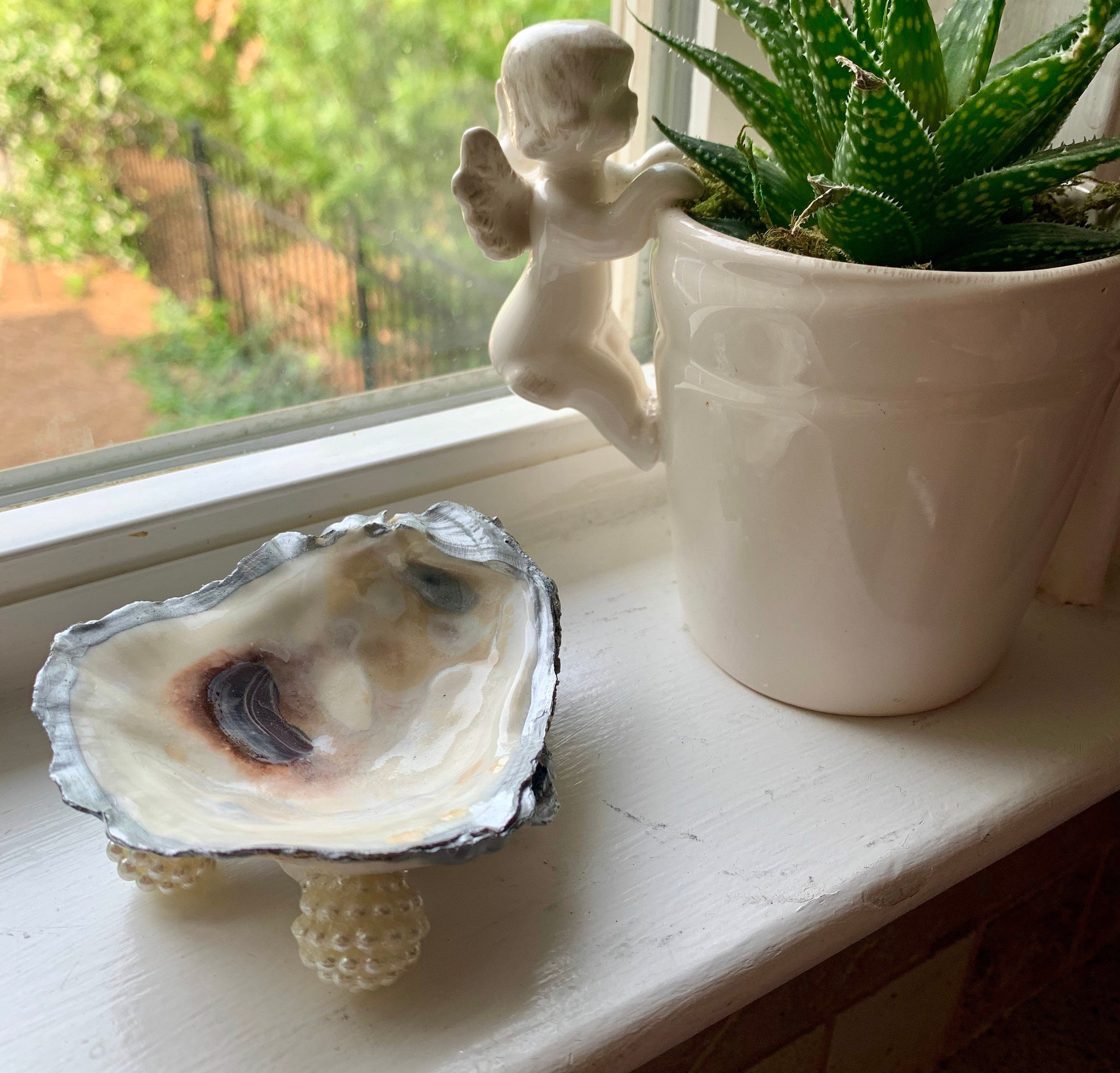 Charleston Oyster Shell decorative ring holder Charleston Oyster Art